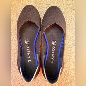 Rothy's black round toe flat size 8